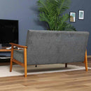 厚手ファブリックソファ ミート 2P GY 73763 メーカー直送 ▼返品・キャンセル不可【他商品との同時購入不可】