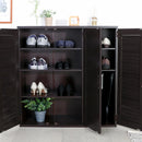 ルーバー＆ミラー付きシューズボックス90幅 ブラウン 86192 メーカー直送 ▼返品・キャンセル不可【他商品との同時購入不可】