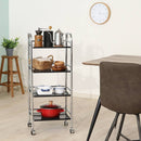 マルチワゴン4段 BK／CR 93398 メーカー直送 ▼返品・キャンセル不可【他商品との同時購入不可】