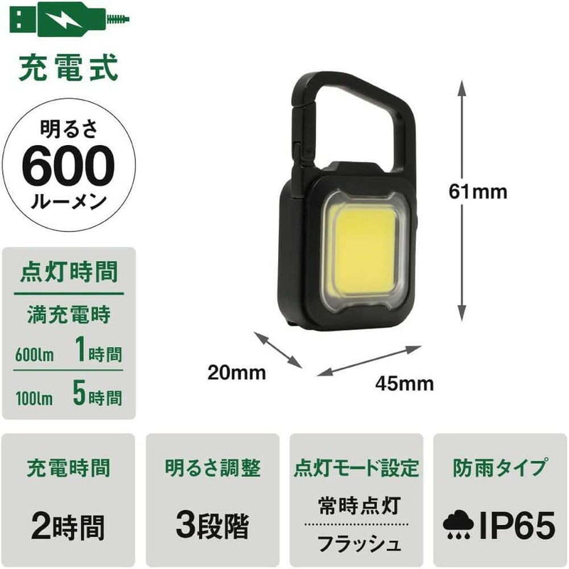 ムサシ 充電式 ぴかり MINI LIGHT マットブラック WRC-23BK