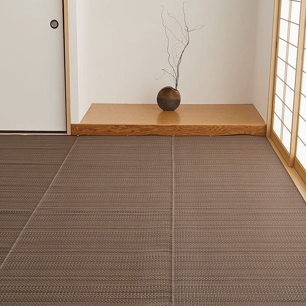 洗えるい草風カーペット ライアン 江戸間10畳 ブラウン  メーカー直送 ▼返品・キャンセル不可【他商品との同時購入不可】