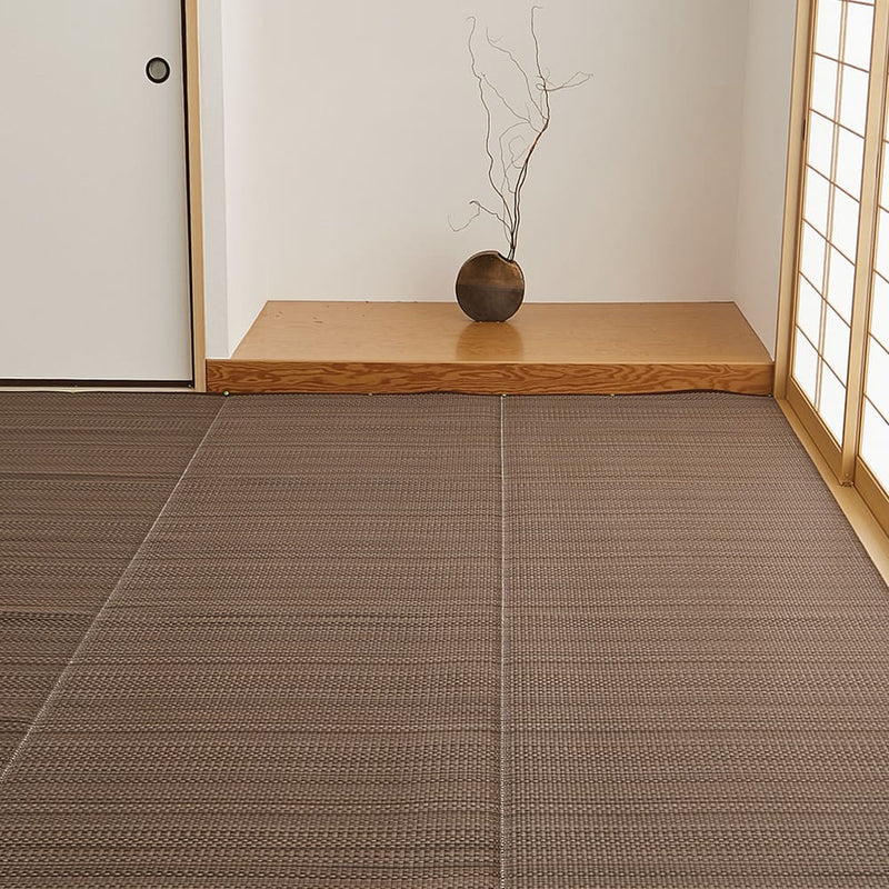 洗えるい草風カーペット ライアン 江戸間10畳 ブラウン  メーカー直送 ▼返品・キャンセル不可【他商品との同時購入不可】