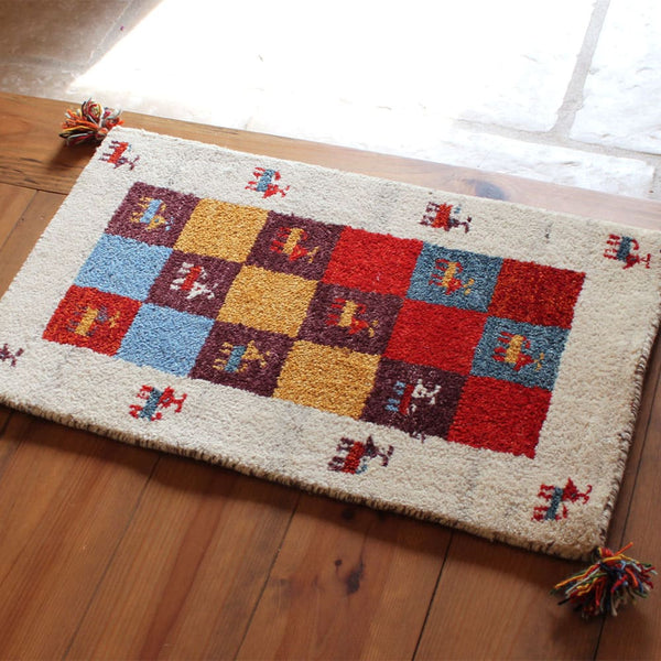 ギャッベマット GABBEH D3 ミックス 45×75cm メーカー直送 ▼返品・キャンセル不可【他商品との同時購入不可】