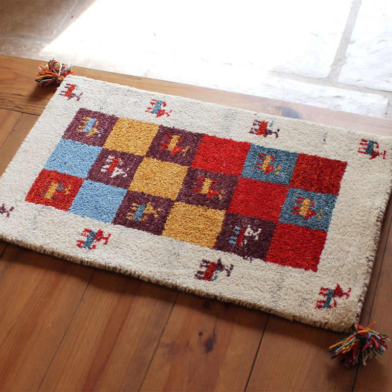 ギャッベマット GABBEH D3 ミックス 45×75cm メーカー直送 ▼返品・キャンセル不可【他商品との同時購入不可】