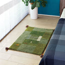 ギャッベマット GABBEH D11 グリーン 45×75cm メーカー直送 ▼返品・キャンセル不可【他商品との同時購入不可】