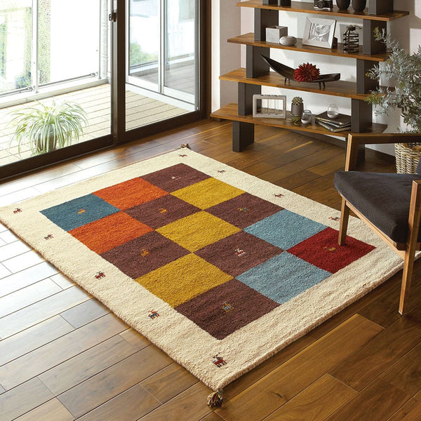 ギャッベ ラグ GABBEH D3 ミックス 140×200cm メーカー直送 ▼返品・キャンセル不可【他商品との同時購入不可】
