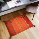ギャッベマット GABBEH D16 オレンジ 45×75cm 【直送品】 返品・キャンセル・他商品と同時購入は不可
