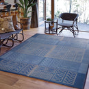 い草ラグ 伊勢 ブルー 176×176 【直送品】 返品・キャンセル・他商品と同時購入は不可