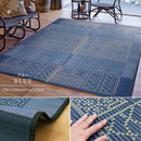 い草ラグ 伊勢 ブルー 176×176 【直送品】 返品・キャンセル・他商品と同時購入は不可