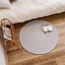 綿100％の編み込みラグ ブレイド GY/WH 90R  メーカー直送 ▼返品・キャンセル不可【他商品との同時購入不可】