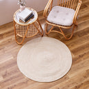 綿100％の編み込みラグ ブレイド BE／WH 90R  メーカー直送 ▼返品・キャンセル不可【他商品との同時購入不可】