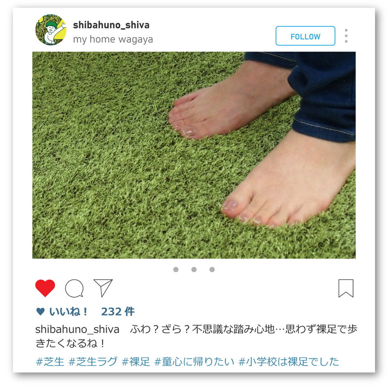 リアル芝生風のやわらかマット シーヴァ  185×240  メーカー直送▼返品・キャンセル不可【他商品との同時購入不可】