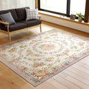 ゴブランシェニールラグ 撥水 ブーケ  ベージュ メーカー直送 ▼返品・キャンセル不可【他商品との同時購入不可】