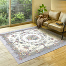 ゴブランシェニールラグ 撥水 ブーケ  グレー メーカー直送 ▼返品・キャンセル不可【他商品との同時購入不可】