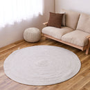 綿100％の編み込みラグ ブレイド GY/WH 180R  メーカー直送 ▼返品・キャンセル不可【他商品との同時購入不可】