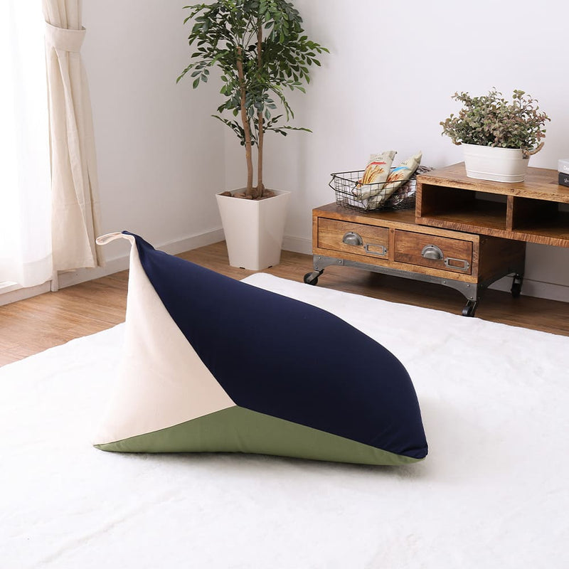 カラーが選べるリラックスビーズクッション  ネイビー／グリーン メーカー直送 ▼返品・キャンセル不可【他商品との同時購入不可】