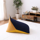 カラーが選べるリラックスビーズクッション  ネイビー／イエロー メーカー直送 ▼返品・キャンセル不可【他商品との同時購入不可】
