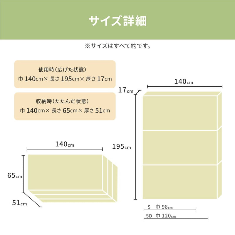 折り畳み高反発マットレス17cm ダブル メーカー直送 ▼返品・キャンセル不可【他商品との同時購入不可】