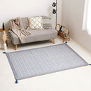 洗えるインド綿ラグ  すべり止め付き ネイビー 130×185  メーカー直送 ▼返品・キャンセル不可【他商品との同時購入不可】