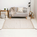 洗えるインド綿ラグ  すべり止め付き ホワイト 130×185  メーカー直送 ▼返品・キャンセル不可【他商品との同時購入不可】