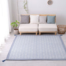 洗えるインド綿ラグ  すべり止め付き ネイビー 185×185  メーカー直送 ▼返品・キャンセル不可【他商品との同時購入不可】