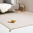 洗えるインド綿ラグ  すべり止め付き ホワイト 185×185  メーカー直送 ▼返品・キャンセル不可【他商品との同時購入不可】