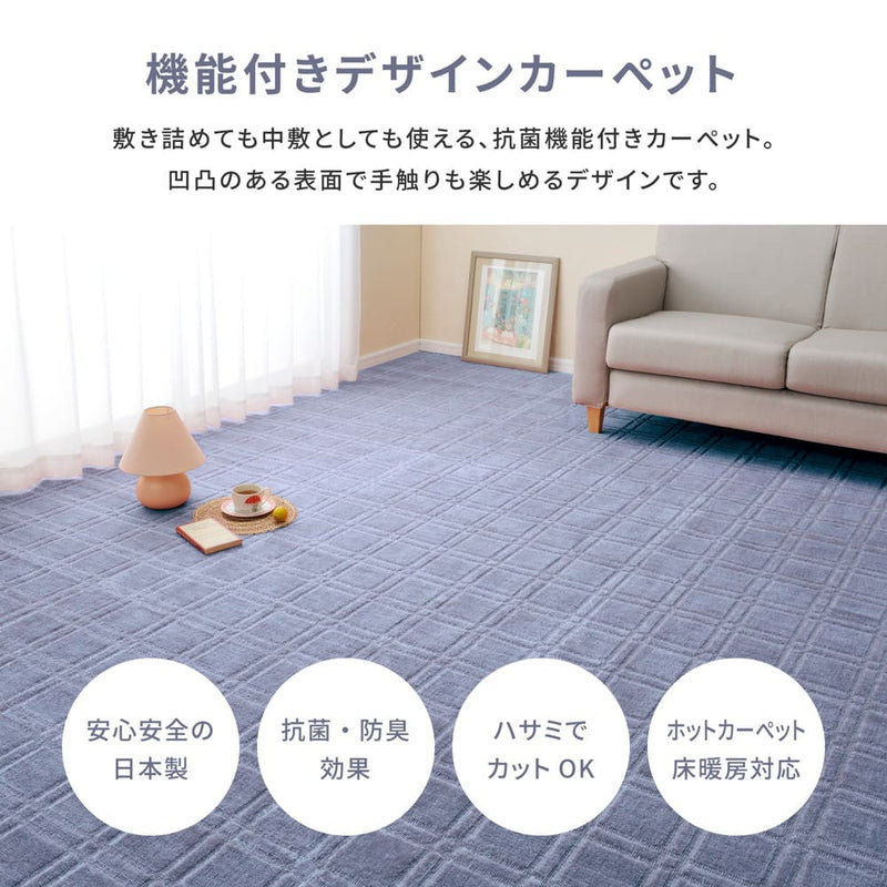 抗菌・防臭加工の平織カーペット シオン 本間6畳 グレー メーカー直送 ▼返品・キャンセル不可【他商品との同時購入不可】