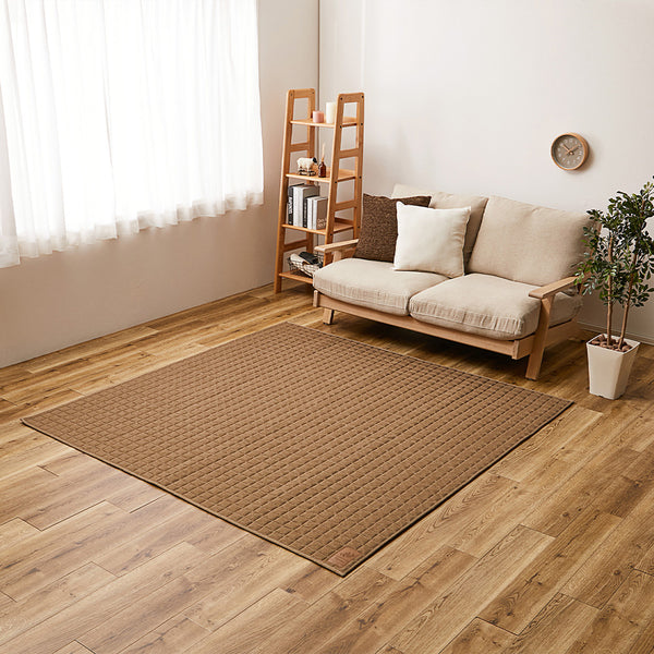 洗えるスウェットキルトラグ ココン  ブラウン190×240  メーカー直送▼返品・キャンセル不可【他商品との同時購入不可】