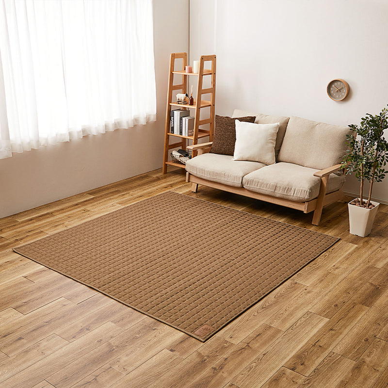 洗えるスウェットキルトラグ ココン  ブラウン190×240  メーカー直送▼返品・キャンセル不可【他商品との同時購入不可】