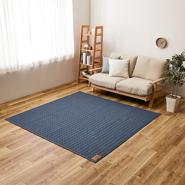 洗えるスウェットキルトラグ ココン  ネイビー130×190  メーカー直送▼返品・キャンセル不可【他商品との同時購入不可】