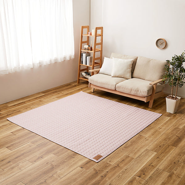 洗えるスウェットキルトラグ ココン  ピンク130×190  メーカー直送▼返品・キャンセル不可【他商品との同時購入不可】