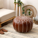 合皮のモロッカンプフ Lサイズ ブラウン メーカー直送 ▼返品・キャンセル不可【他商品との同時購入不可】