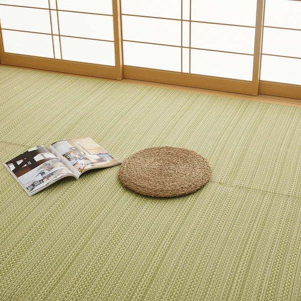 洗えるい草風カーペット ライアン 江戸間6畳 グリーン  メーカー直送 ▼返品・キャンセル不可【他商品との同時購入不可】