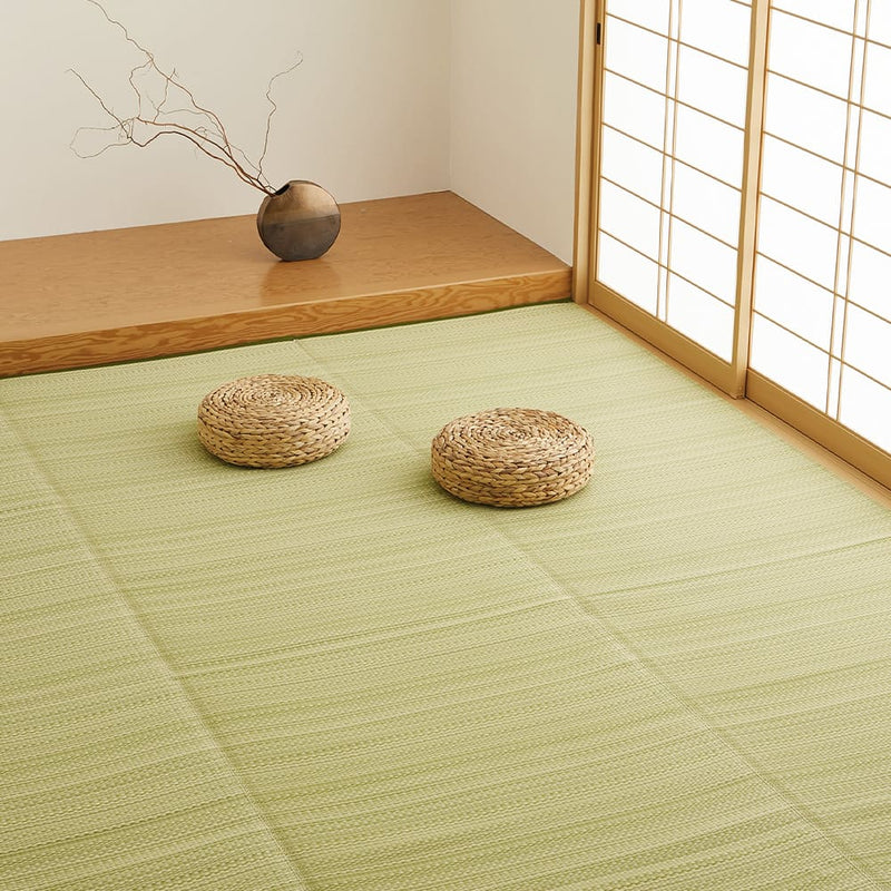 洗えるい草風カーペット ライアン 江戸間8畳 グリーン  メーカー直送 ▼返品・キャンセル不可【他商品との同時購入不可】