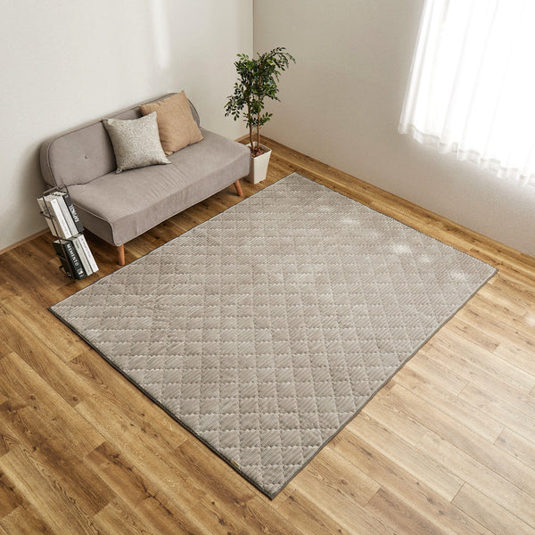 くすみカラーのストライプフランネルラグ ショコラ グレージュ メーカー直送▼返品・キャンセル不可【他商品との同時購入不可】