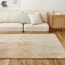 くすみカラーのストライプフランネルラグ ショコラ キャメルベージュ メーカー直送▼返品・キャンセル不可【他商品と同時購入不可】