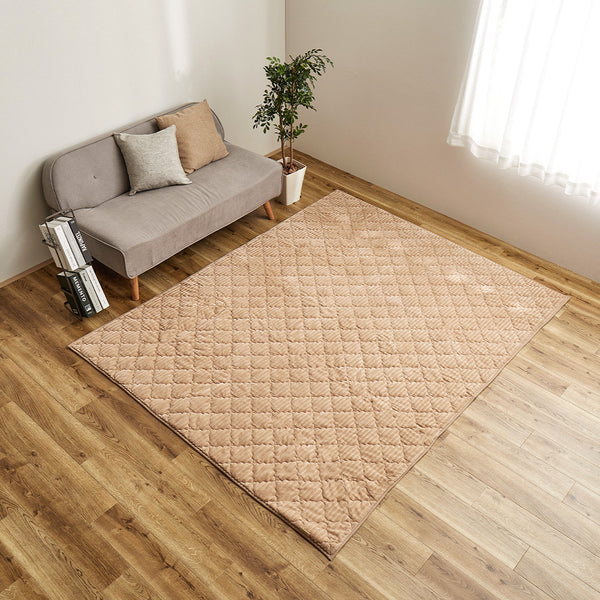 くすみカラーのストライプフランネルラグ ショコラ キャメルベージュ メーカー直送▼返品・キャンセル不可【他商品との同時購入不可】
