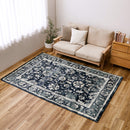 エジプト製 オリエンタル柄ウィルトンラグ カマル  ネイビー  メーカー直送▼返品・キャンセル不可【他商品との同時購入不可】