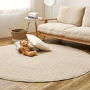 綿100％のイブルラグマット デコール 円形 ベージュ メーカー直送 ▼返品・キャンセル不可【他商品との同時購入不可】