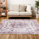 アンティーク絨毯風プリントラグ カメオ ピンク 230×230 メーカー直送 ▼返品・キャンセル不可【他商品との同時購入不可】