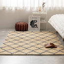 ジュートラグ モロッカン ベージュ／ネイビー 120×180 メーカー直送 ▼返品・キャンセル不可【他商品との同時購入不可】