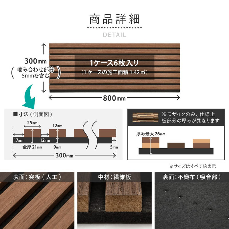 吸音パネル イパネッラ 6枚入り モザイク  メーカー直送 ▼返品・キャンセル不可【他商品との同時購入不可】