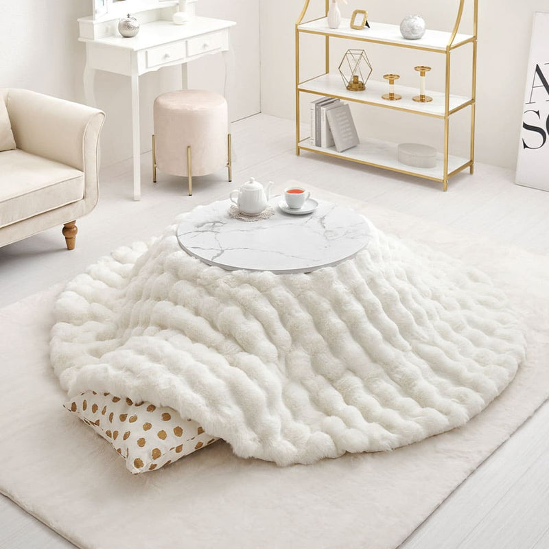 こたつ布団 ルナ 約190cm アイボリー メーカー直送 ▼返品・キャンセル不可【他商品との同時購入不可】