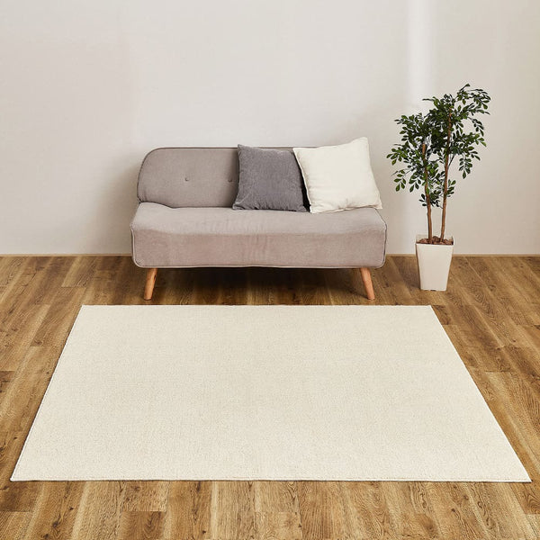 オーガニックコットンの日本製ラグ アイボリー 130×185  メーカー直送 ▼返品・キャンセル不可【他商品との同時購入不可】