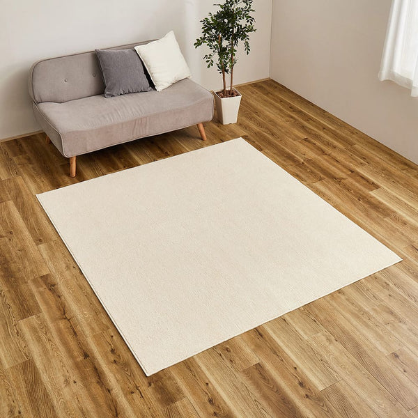 オーガニックコットンの日本製ラグ アイボリー 185×240  メーカー直送 ▼返品・キャンセル不可【他商品との同時購入不可】