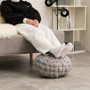 ベルベット生地のスツール プフ Lサイズ ベージュ 50×50×30 メーカー直送 ▼返品・キャンセル不可【他商品と同時購入不可