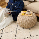 ベルベット生地のスツール プフ Mサイズ ベージュ 40×40×20 メーカー直送 ▼返品・キャンセル不可【他商品と同時購入不可