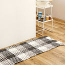 ワッフル風マット チェック柄 エルフ ブラック 45×180 メーカー直送 ▼返品・キャンセル不可【他商品との同時購入不可】