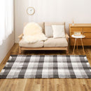 ワッフル風ラグ チェック柄 エルフ ブラック 130×190 メーカー直送 ▼返品・キャンセル不可【他商品との同時購入不可】