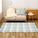 ワッフル風ラグ チェック柄 エルフ ブルー 130×190 メーカー直送 ▼返品・キャンセル不可【他商品との同時購入不可】